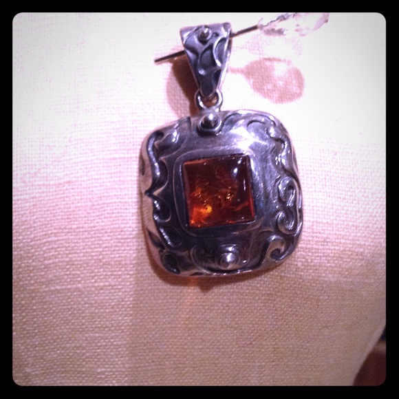 Silpada Silver and Amber Pendant