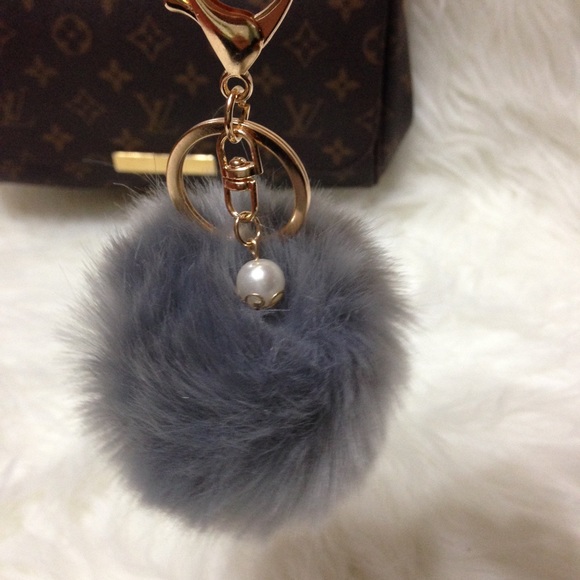 Furry Pom Pom Keychain