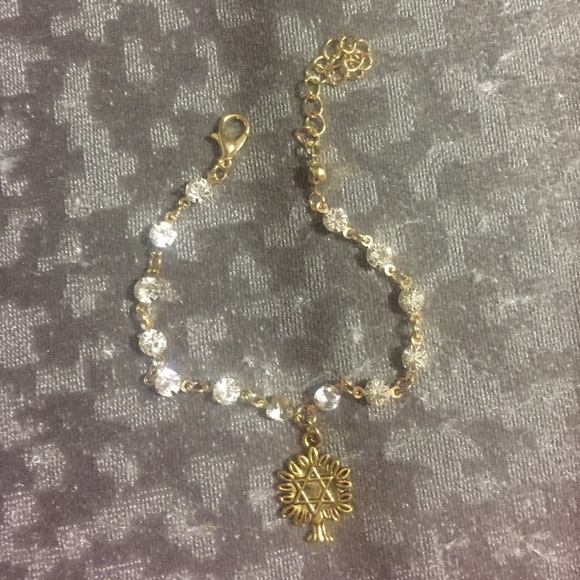 Tree of life star of David crystal bracelet