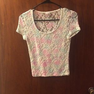 Forever 21 floral crop top size small