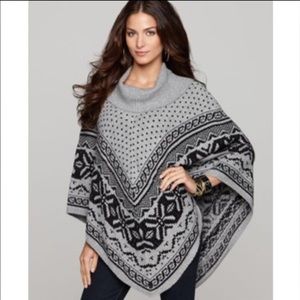 Black and grey pancho