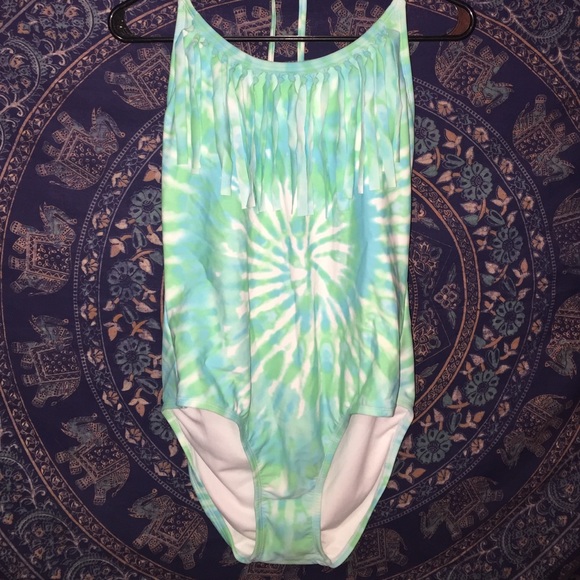 Fringed Tie-Dye Bathing Suit👙
