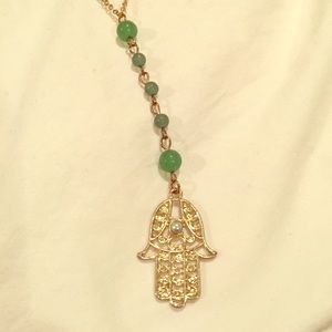 2 beaded hamsa necklaces
