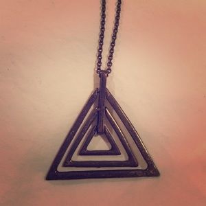 Triangle Necklace in Antique Bronze