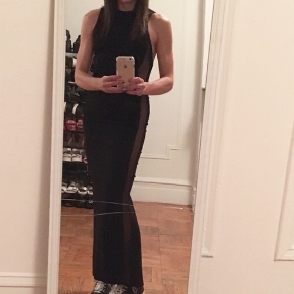 Nasty Gal black mesh maxi dress