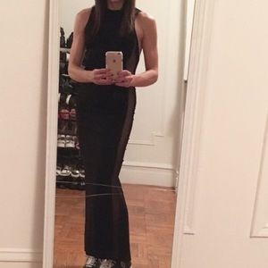 Nasty Gal black mesh maxi dress