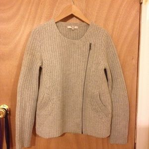 Madewell Grey Wool Side Zip Sweater