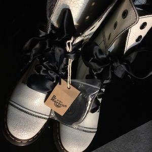 White tall Dr Martens