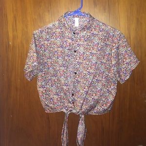 American Apparel cropped button down with collar