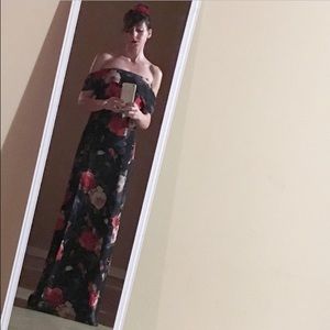 Floral off the shoulder maxi dress