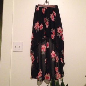 Floral hi low skirt