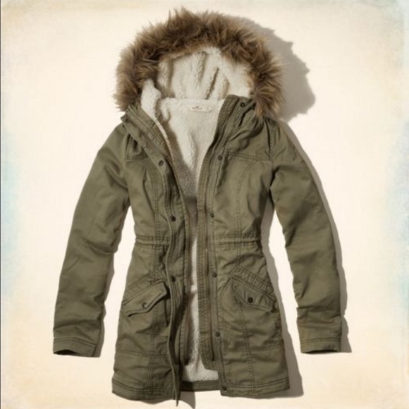 Hollister Olive Green Parka Jacket