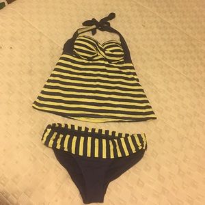 Ann Taylor Loft Striped Bathing Suit- Size: S