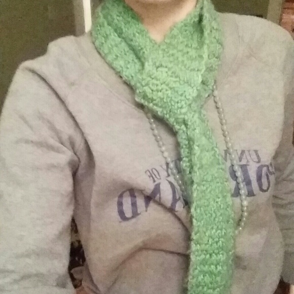 Green knit scarf