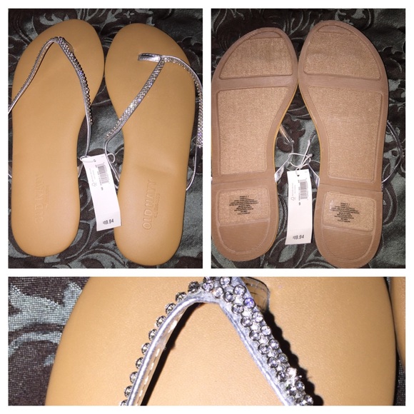 Rhinestone Flip Flops--NEVER WORN