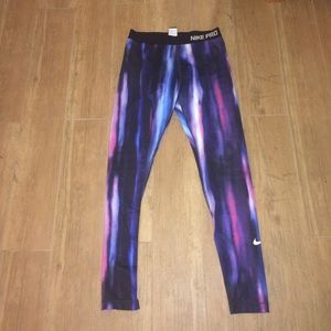 Multi colored Nike pro workout pants