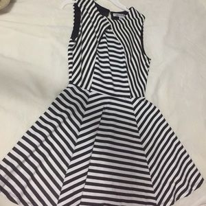 black and white striped dress