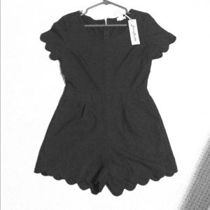 Scalloped Black Romper!