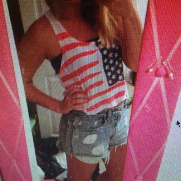 Forever 21 American flag crop top