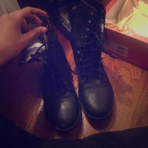 Black Combat type boots