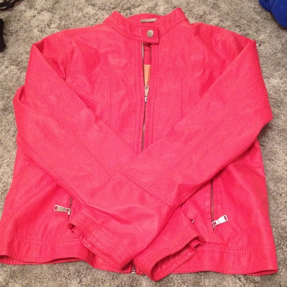 Coral Leather Jacket