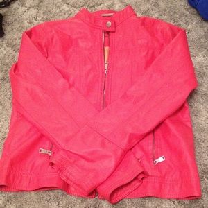 Coral Leather Jacket
