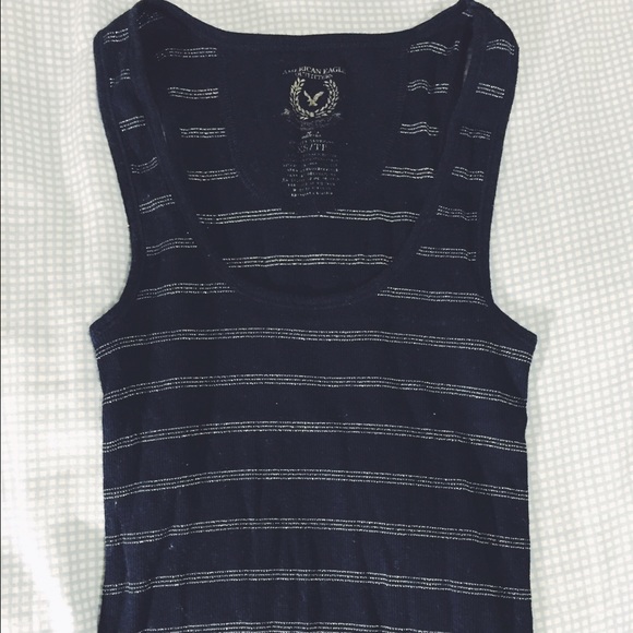 AE Navy Striped Tank