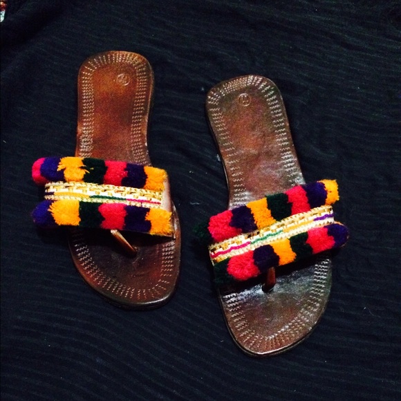 💥Hand Made Flat Slippers Sandals Shoes Colorful💥