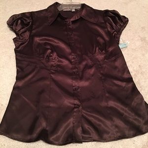 NBW: Brown Cap Sleeve Shirt