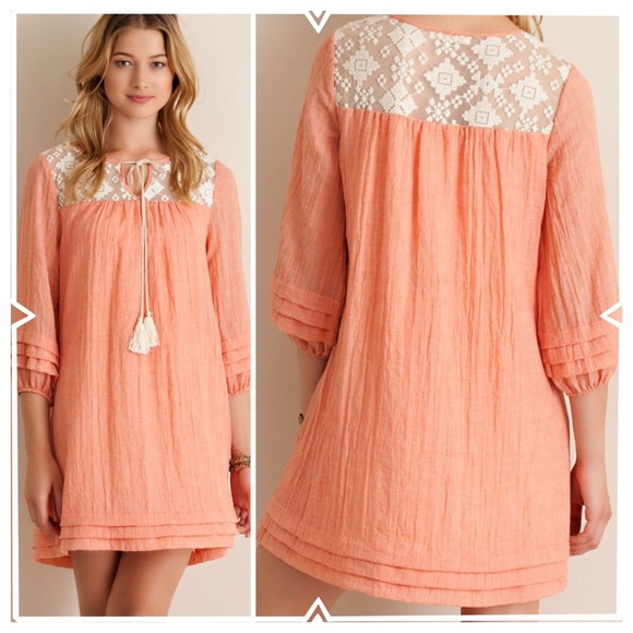 MELANGE GAUZE BABY DOLL DRESS - Picture 2 of 2