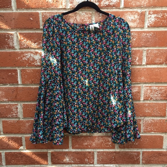 Mimi Chica Long Sleeved Flower Print Shirt