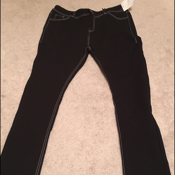 NBW: Black Jeggings with White Trim