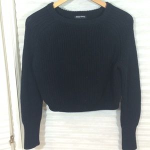 American Apparel Black Crop Top Knit Sweater