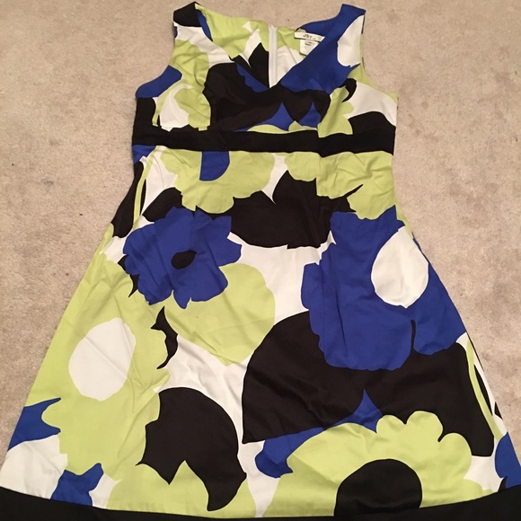 Blue, Green, and White Dress