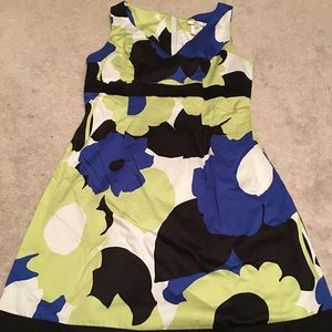 Blue, Green, and White Dress