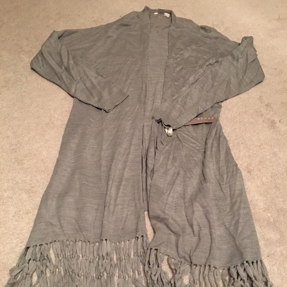 NBW: Grey Cardigan with Fringe