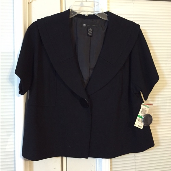 NWT- INC black short sleeve blazer
