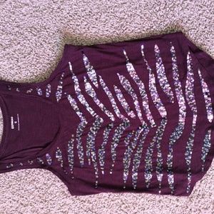 Maroon tank top w/ sequins by Express
