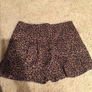 LOFT leopard print pleated shorts