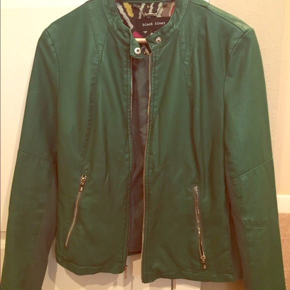 Black Rivet Jacket in Green