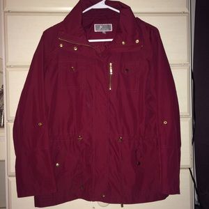 burgundy rain jacket