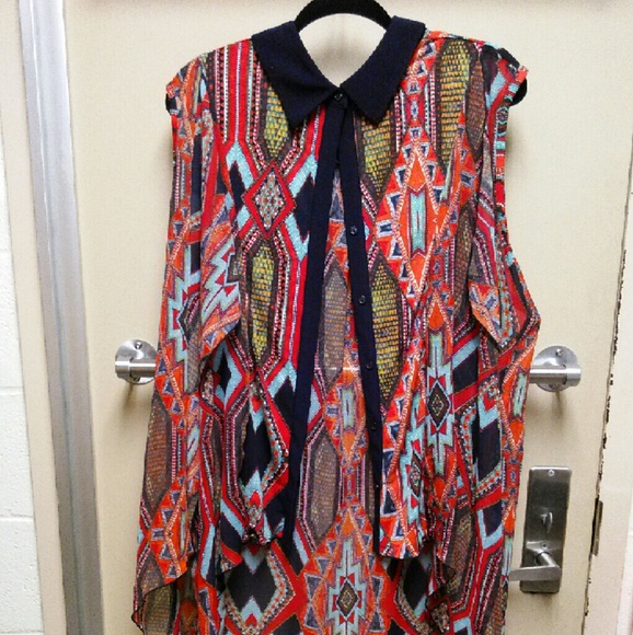 High-Low Sheer Button Down