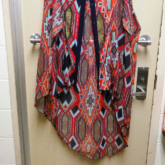 High-Low Sheer Button Down - Picture 2 of 4