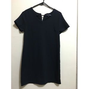 Zipper backed boxy navy dress