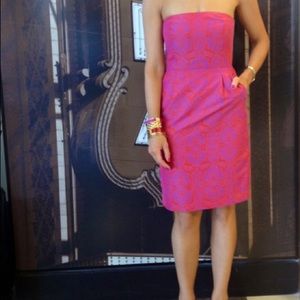 Jcrew Strapless Paisley Print Cocktail Dress