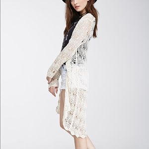 Forever 21 open knit longline cardigan