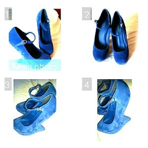 ROYAL BLUE WEDGE MARYJANE SHOES