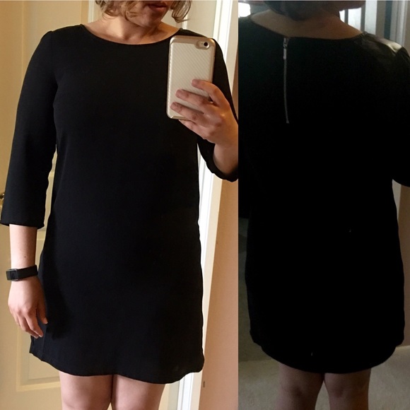 H&M 3/4 Sleeve Black Sheath/Box Dress
