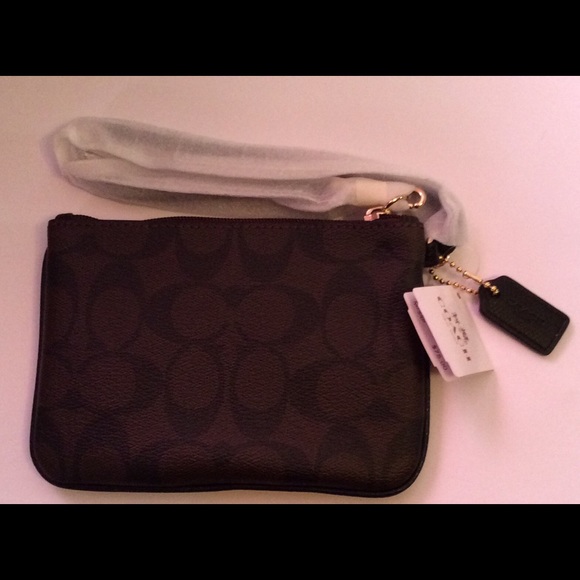 Coach Signature Wristlet Brown/Black Flash Sale - Picture 3 of 3