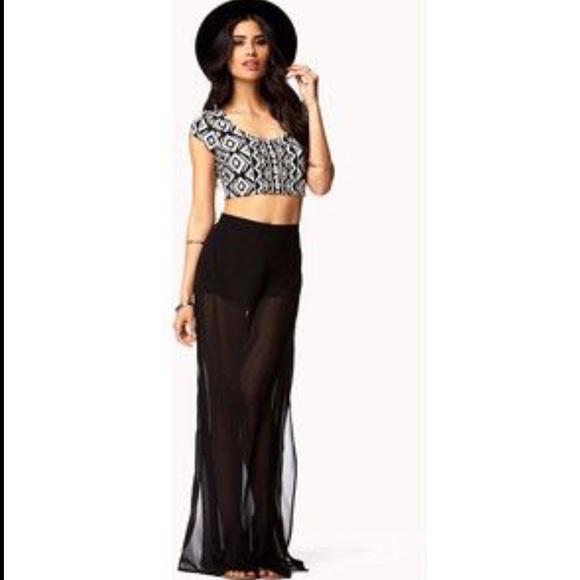 LAST ONE‼️BOHO Black shear pleated maxi skirt - Picture 4 of 5